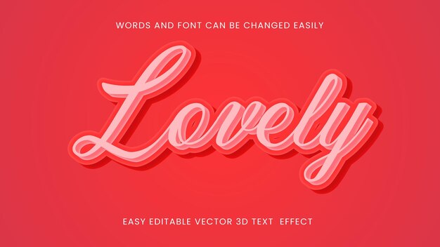 Vector vector lovely 3d editable text effect design