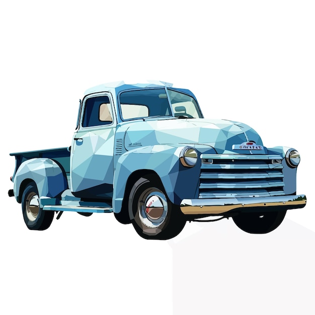 Vector_low_poly_american_classic_truck