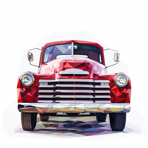 Vector vector_low_poly_american_classic_truck