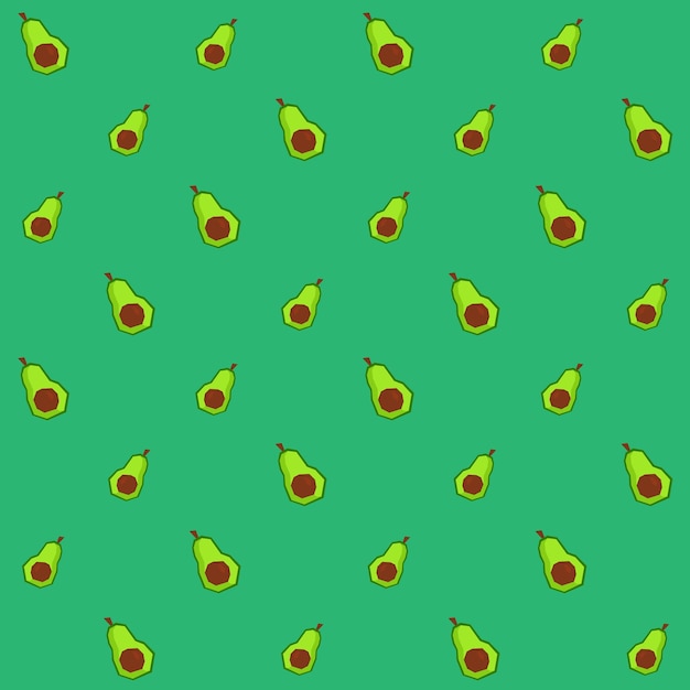 Vector Low Poly Avocado Seamless Pattern