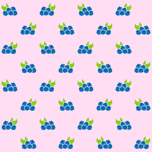 Vector Low Poly Blueberry Seamless Pattern