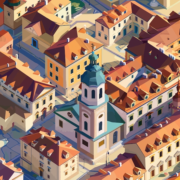 Vector_low_poly_isometric_old_city_center