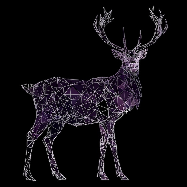 Vector vector_low_poly_line_artgeometrical_reindeer