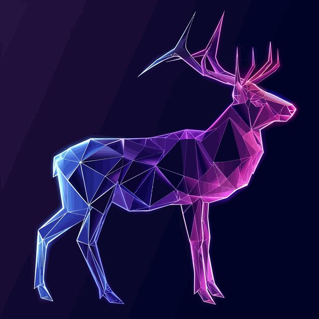 Vector vector_low_poly_line_artgeometrical_reindeer