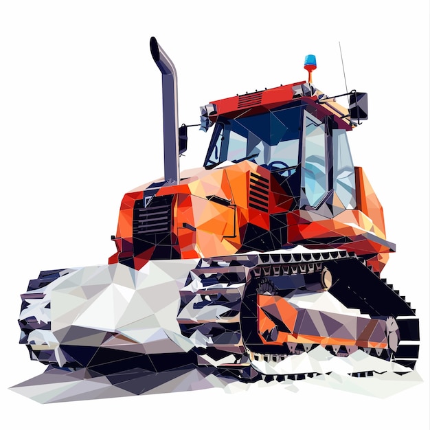 Vector vector_low_poly_snowcat_white_background