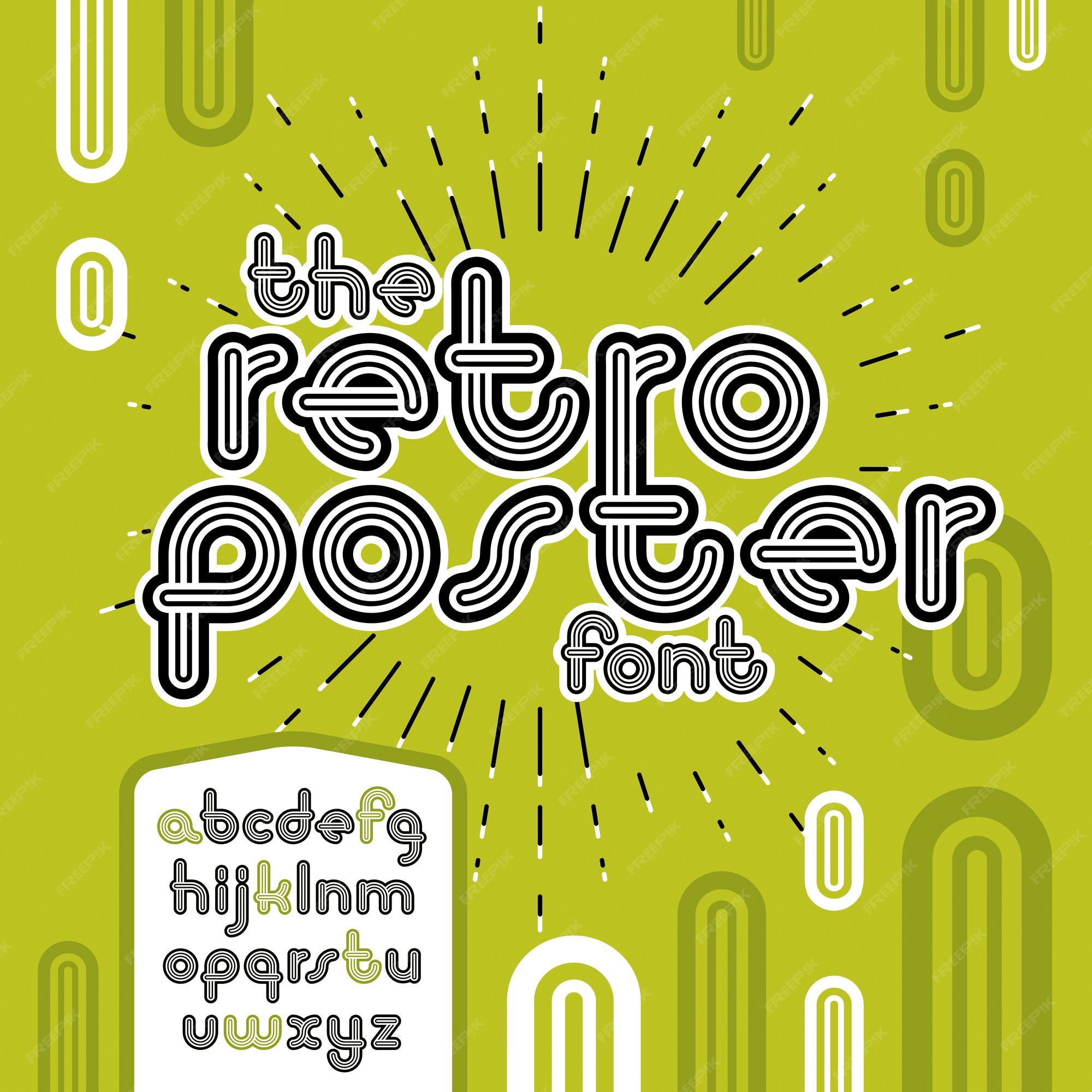 Premium Vector Vector lowercase funky disco alphabet letters set