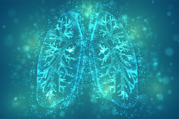 Vector lungs and bronchi vector design point and dot style