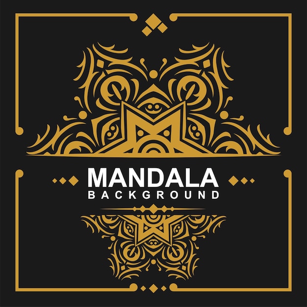 Vector luxe sier mandala ontwerp achtergrond in gouden kleur
