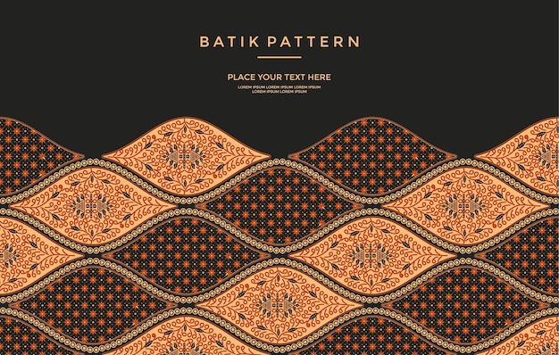 Vector modello sogan motif batik giavanese di lusso ed elegante