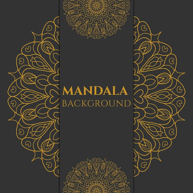 Vector luxury floral mandala design background in gold color