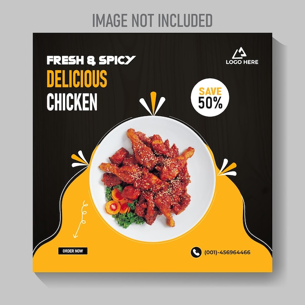  ⁇ 터 럭셔리 푸드 메뉴 맛있는 소셜 패스트 푸드 미디어 배너 템플릿