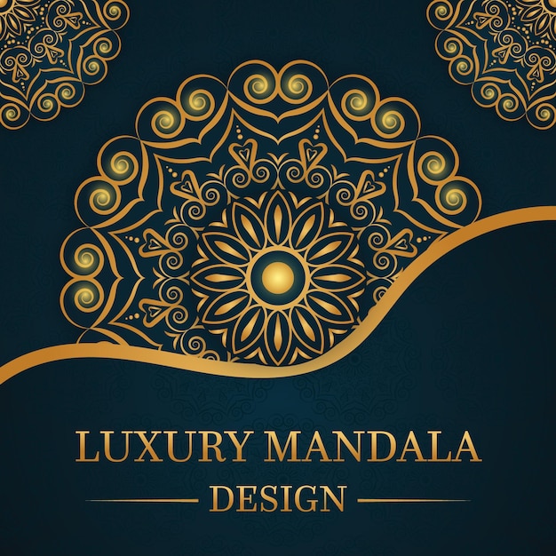 Vector luxury gold arabesque pattern in mandala background arabic islamic east style premium vector