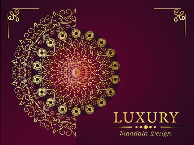 Vector luxury mandala background with golden arabesque pattern arabic islamic east style