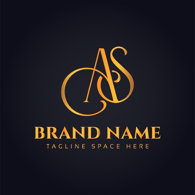 Vector vector luxury monogram gold brand logo concept for letters as