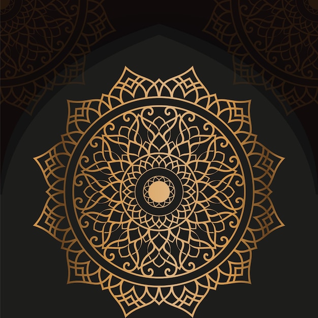 Vector Luxury ornamental mandala design background with golden decoration.