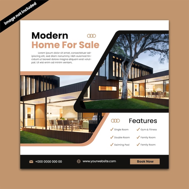 vector luxury real estate property instagram post template promotional post