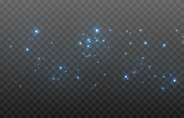 Vector magic dust on isolated transparent background Blue dust png magical glow png blue light