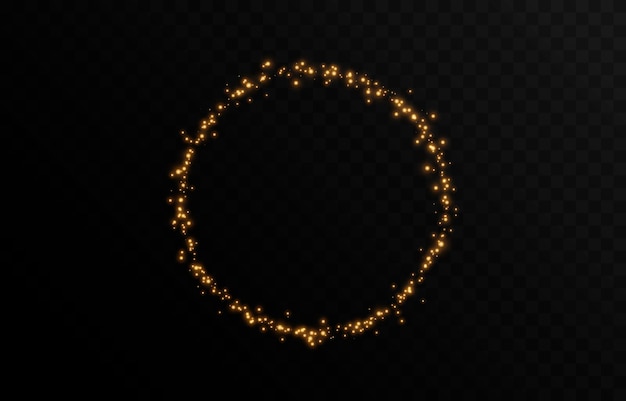 Vector magic glow Sparkling light sparkling dust png Glowing frame circle Christmas light