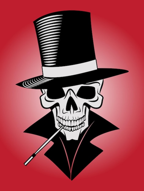 Vector magician skull illustration