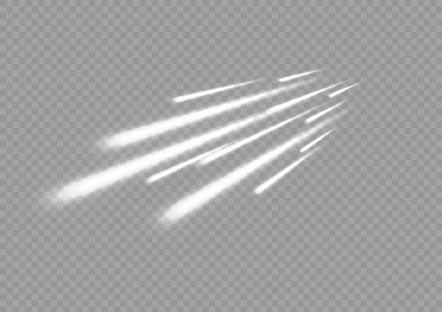 Vector vector magisch gloeiend sterlichteffect met neon wazig gebogen lijn sprankelende doorschijnende komeet