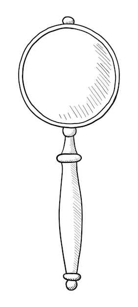 VECTOR MAGNIFIER ISOLATED ON A WHITE BACKGROUND DOODLE DRAWING BY HAND