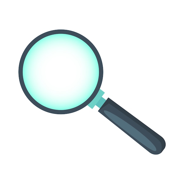 Vector magnifying glass on checkered background