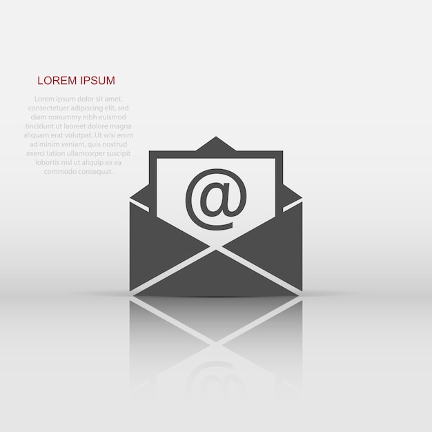 Значок векторного почтового конверта в плоском стиле Пиктограмма иллюстрации знака электронной почты Почтовая бизнес-концепция