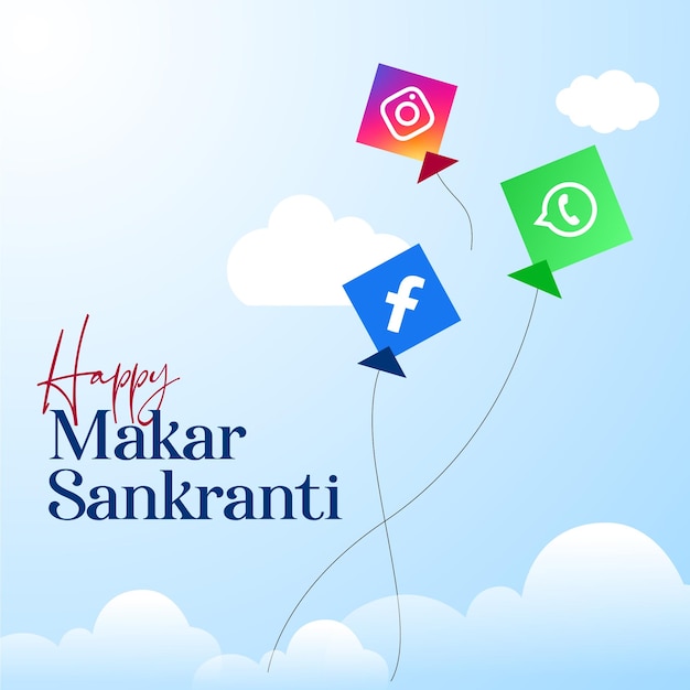 Vettore vector makar sankranti post creativo