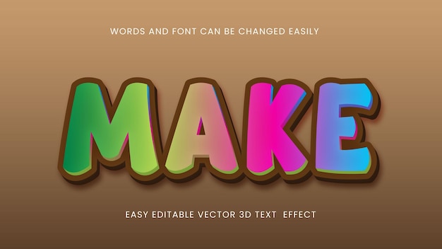 Vector Make 3d text style font