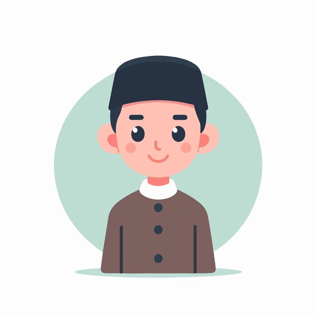 Vector vector male muslim character with a flat design style that is simple and minimalist