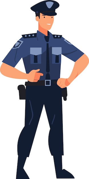 Vector male police character