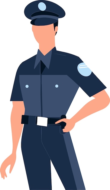 Vector male police character