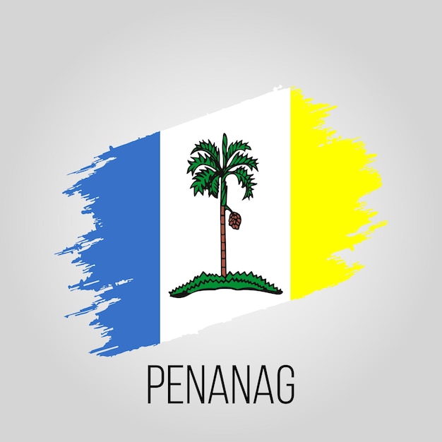 Vector Maleisië staat Penang en regio vector grunge vlag ontwerpsjabloon