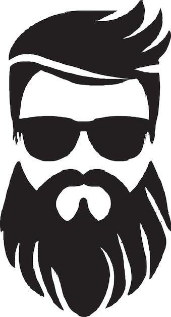 Vector Man Face met baard Logo Icon