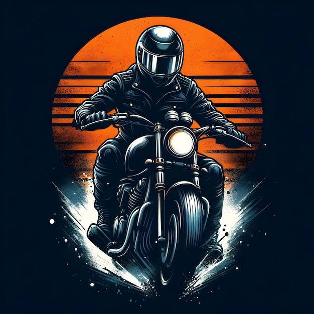 Вектор - человек на мотоцикле