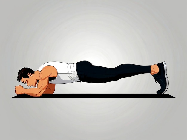 Vector vector man planking isolated