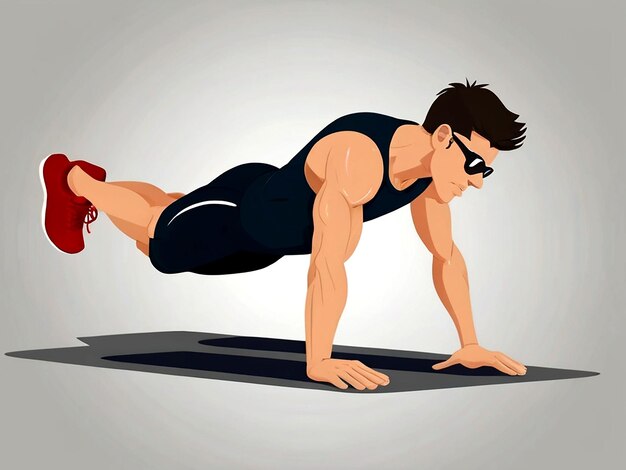 Vector vector man planking isolated