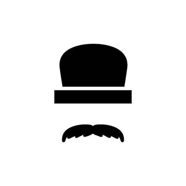 Vector man's hat and mustache