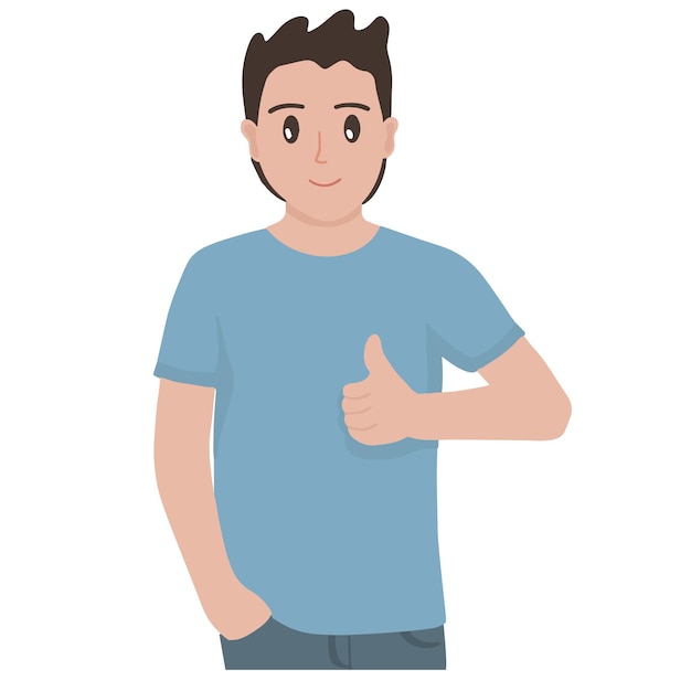 Vector vector of man with ok sign gesture hand illustration