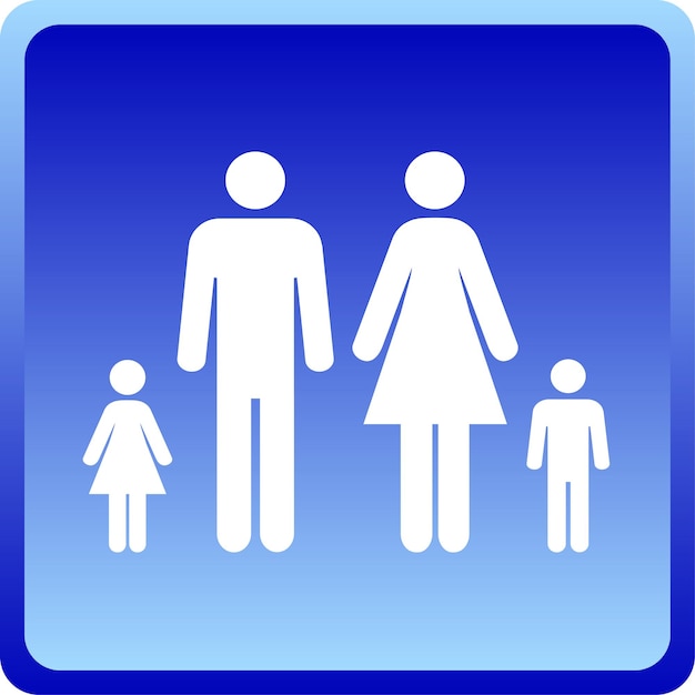 Vector man woman icon with children