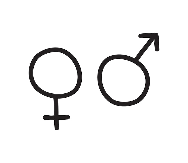 Vector vector man and woman venus and mars sign