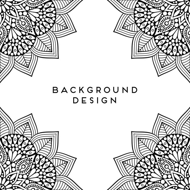 Vector mandala black background