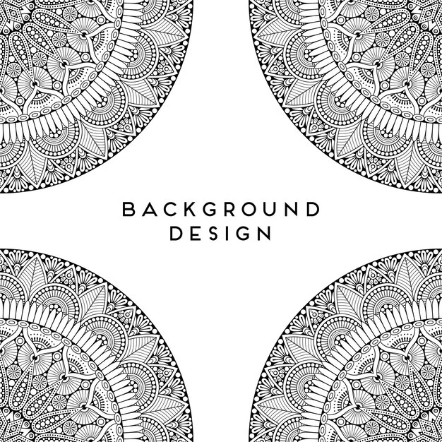 Vector mandala black background