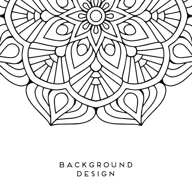 Vector mandala black background