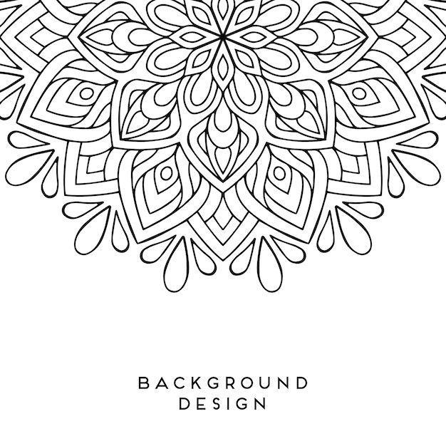 Vector mandala black background