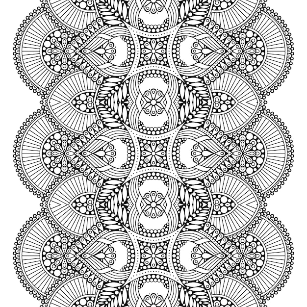 Vector mandala black background