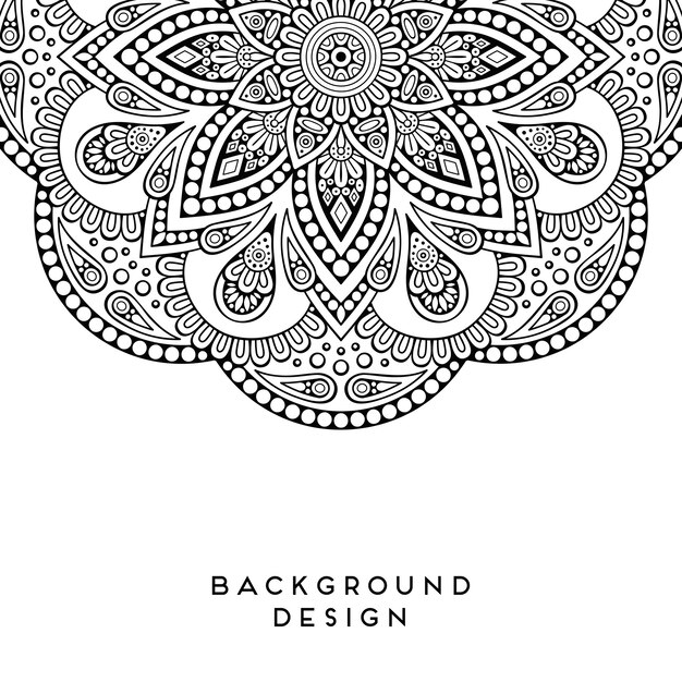 Vector mandala black background