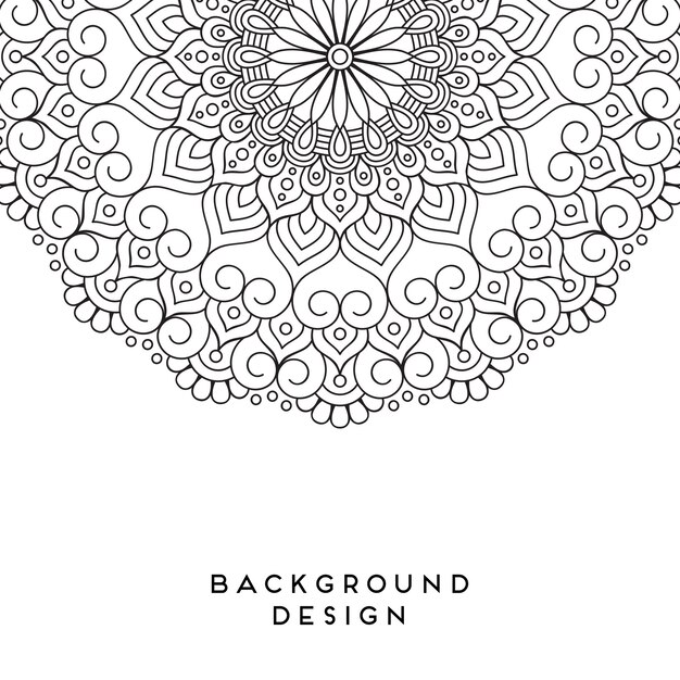 Vector mandala in black and white