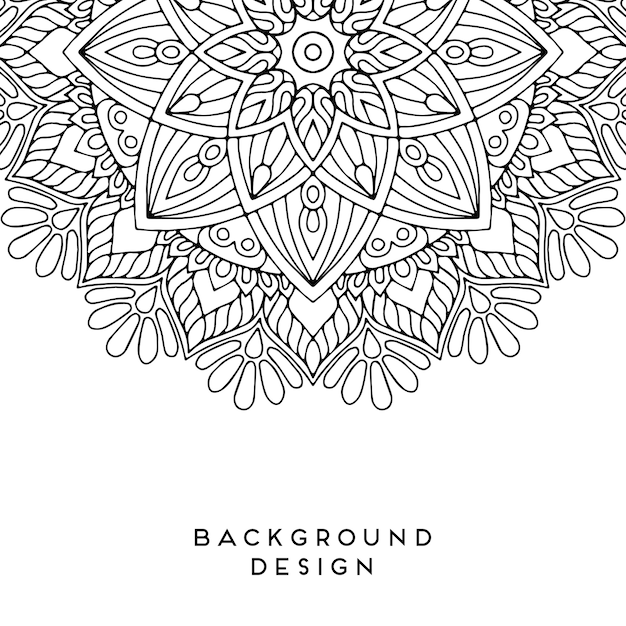 Vector mandala in black and white