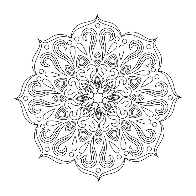 Vector mandala for coloring book. Isolated round pattern with decorative elements. Decoration for design, illustration, games.